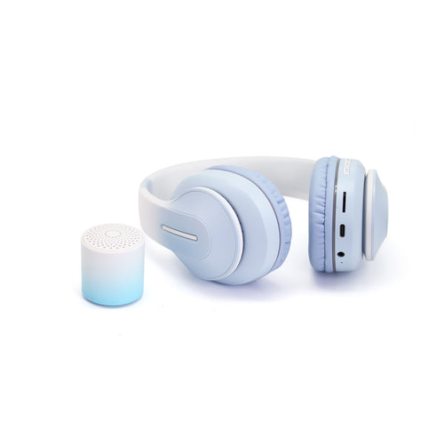 Pink Wireless Headphone and Mini Speaker Set